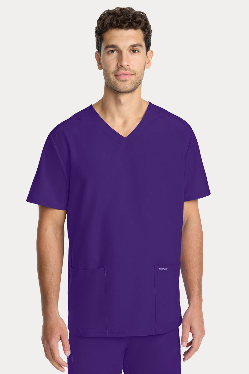 Pánská lékařská halena Cherokee Ultra V-neck fialová