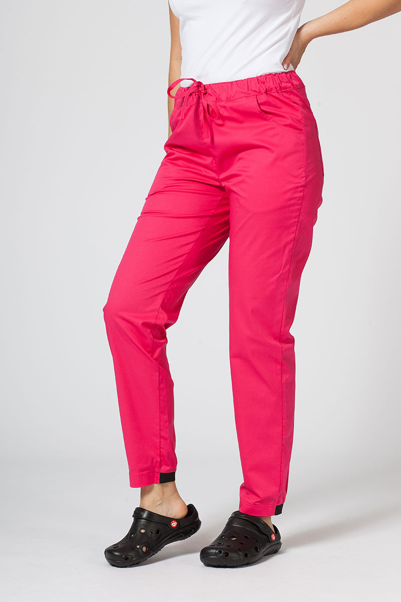 Lékařské kalhoty Sunrise Uniforms Active (elastické), malinové