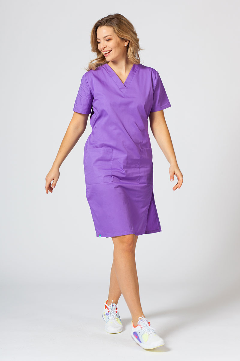 Lékařské jednoduché šaty Sunrise Uniforms fialové
