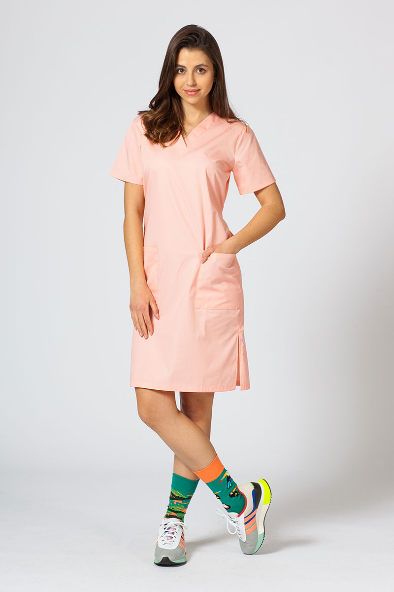 Lékařské jednoduché šaty Sunrise Uniforms lososové