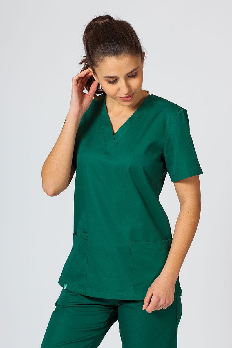 Lékařská dámská halena Sunrise Uniforms Basic Light tmavě zelená