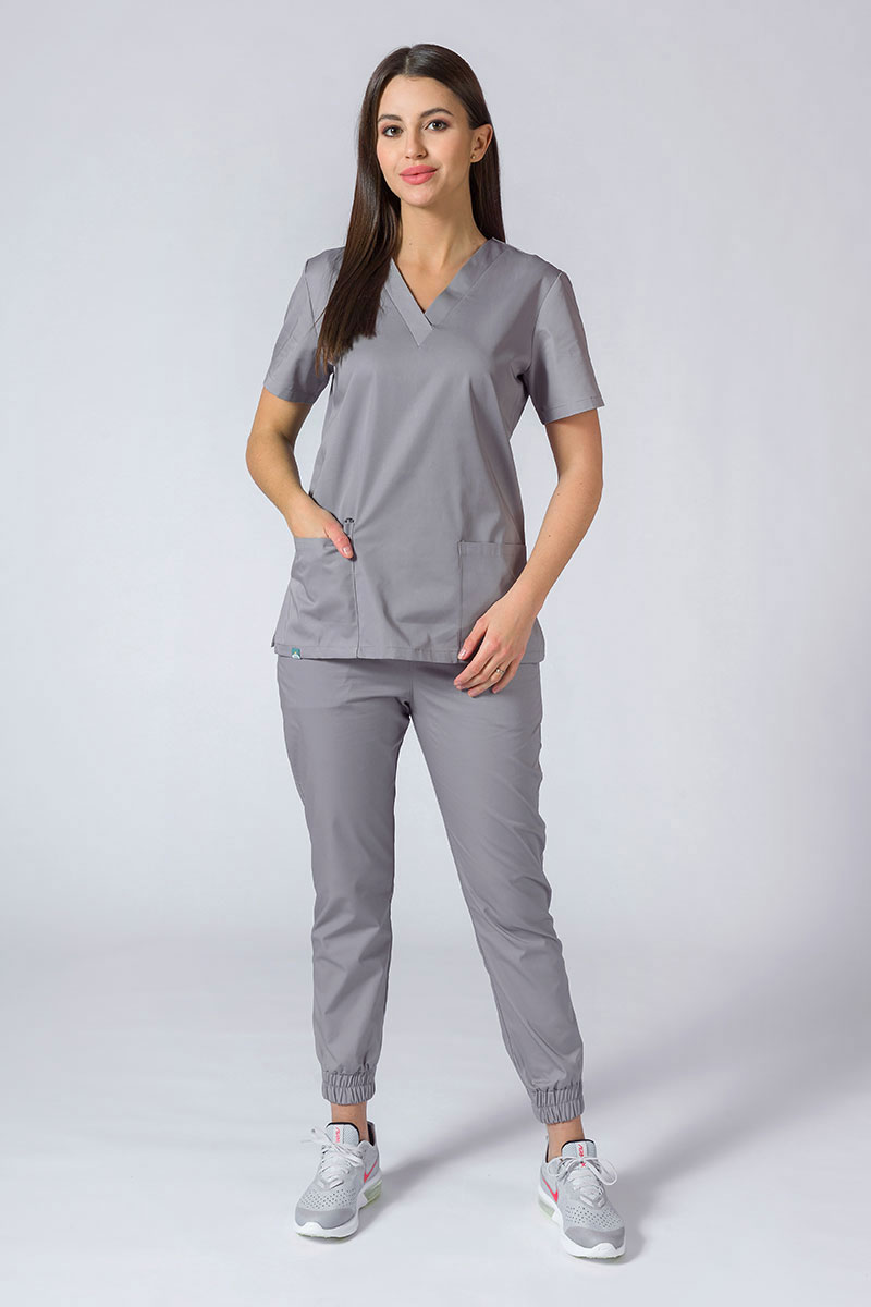 Lékařská souprava Sunrise Uniforms Basic Jogger šedá (s kalhotami Easy)