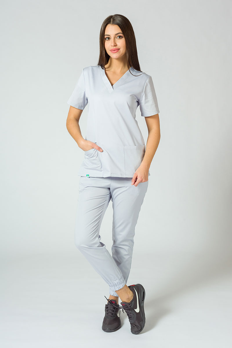 Lékařská souprava Sunrise Uniforms Basic Jogger světle šedá (s kalhotami Easy)