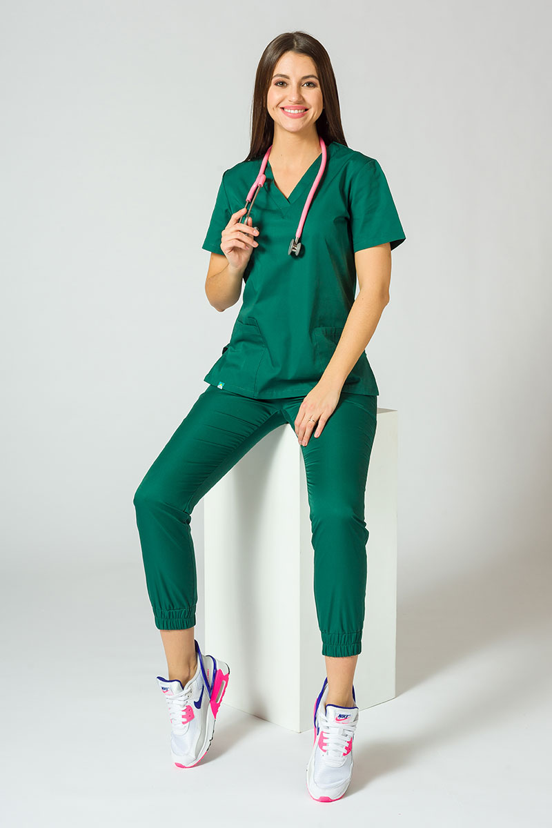 Lékařská souprava Sunrise Uniforms Basic Jogger tmavě zelená (s kalhotami Easy)