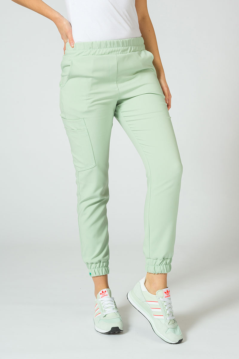 Dámské lékařské kalhoty Sunrise Uniforms Premium Chill jogger pistáciové