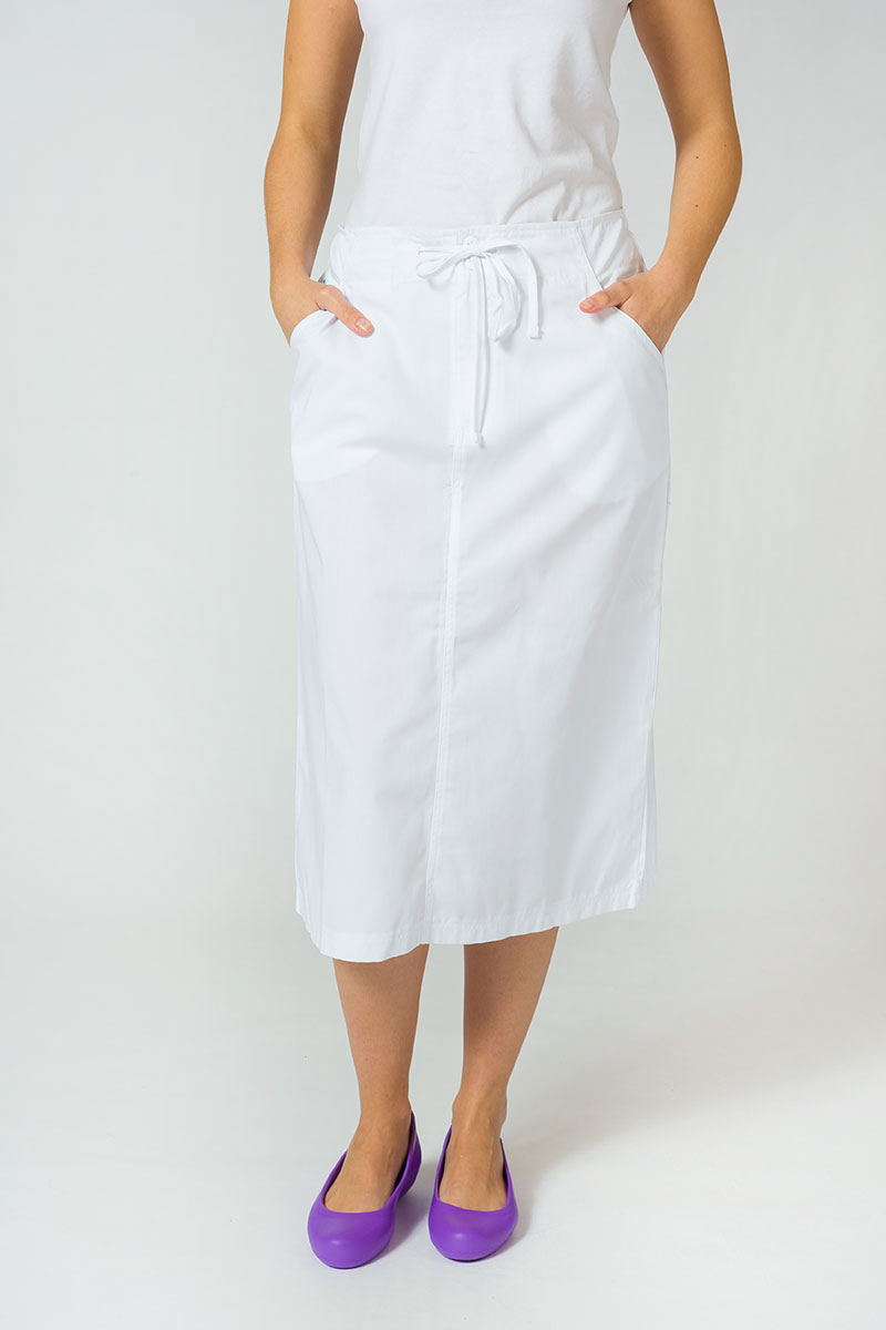 Zdravotnická sukně s kapsami Adar Uniforms Mid-Calf bílá