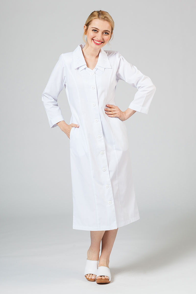 Dámské zdravotní šaty Adar Uniforms Collar bílé