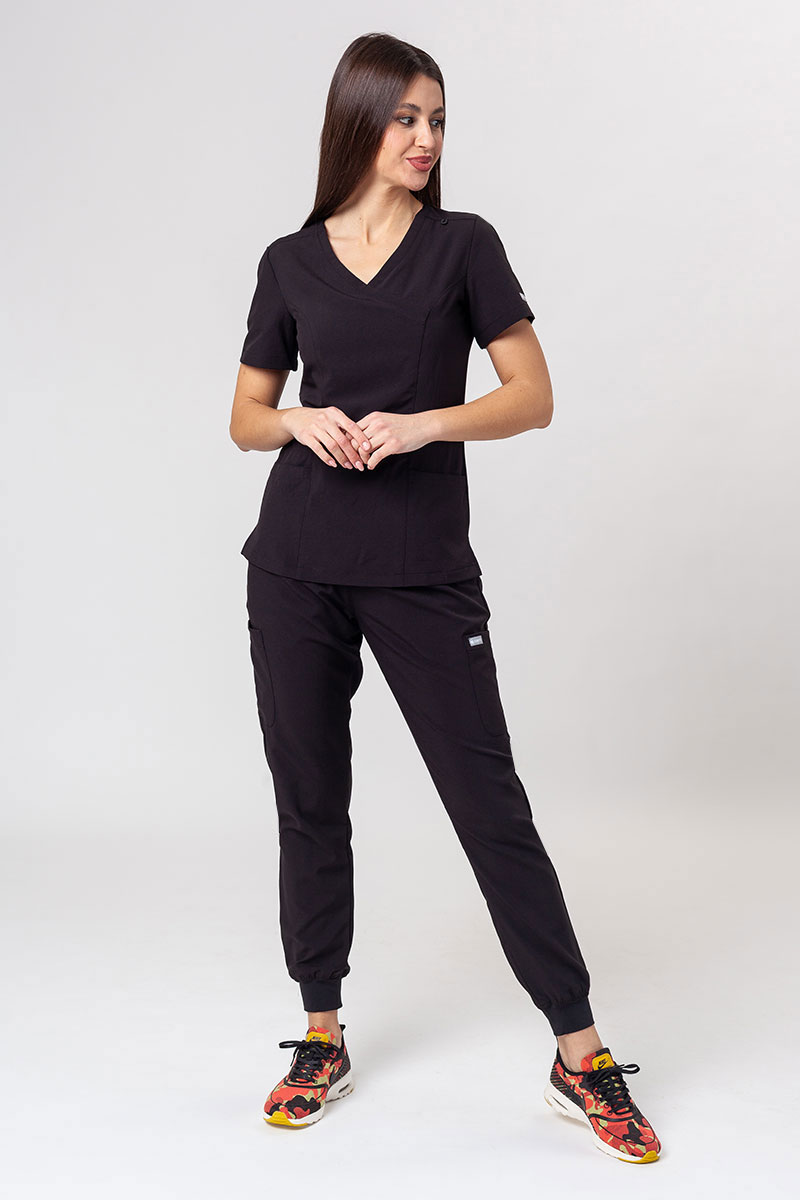 Lékařská dámská souprava Maevn Momentum (halena Asymetric, kalhoty jogger) černá