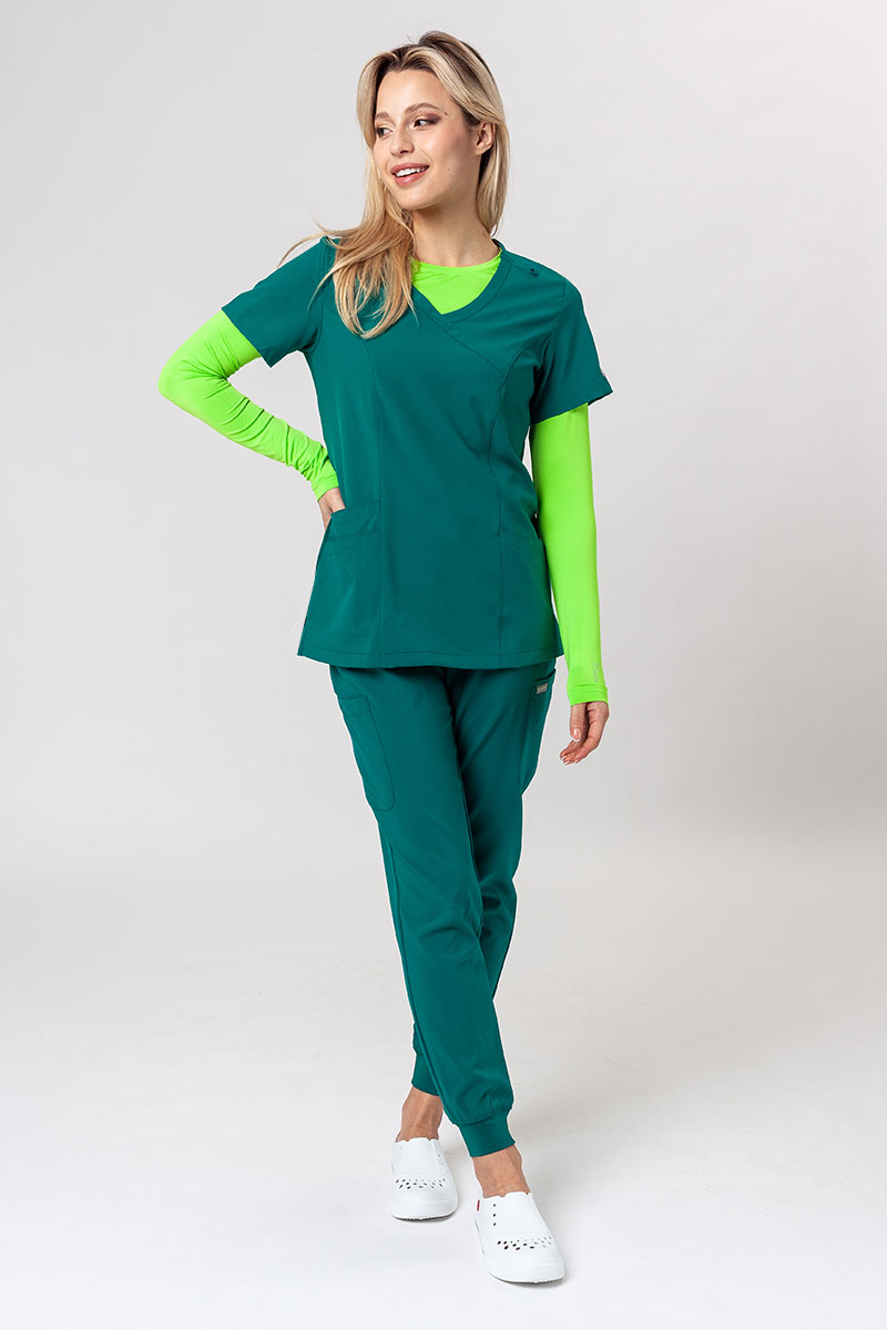 Lékařská dámská souprava Maevn Momentum (halena Asymetric, kalhoty jogger) zelená