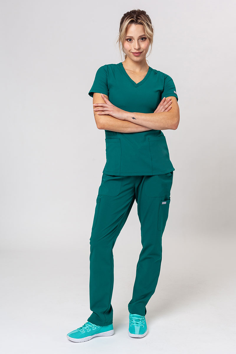 Lékařská dámská souprava Maevn Momentum (halena Double V–neck, kalhoty 6-pocket) zelená
