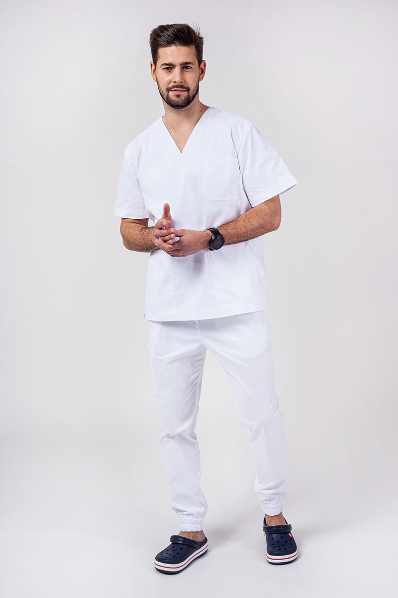 Pánská lékařská souprava Sunrise Uniforms Active (halena Flex, kalhoty Flow) bílá