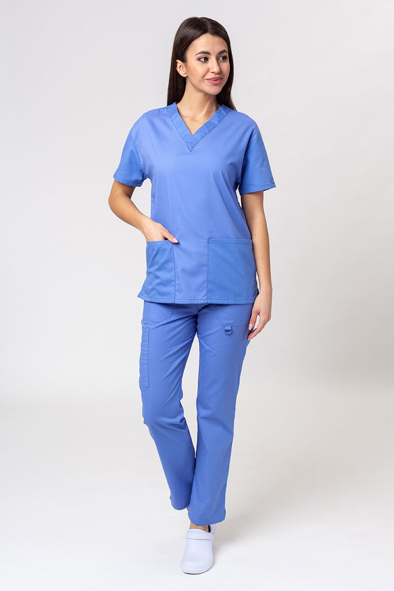Lékařská dámská souprava Dickies EDS Signature Modern (halena V-neck, kalhoty Pull-on) klasicky modrá