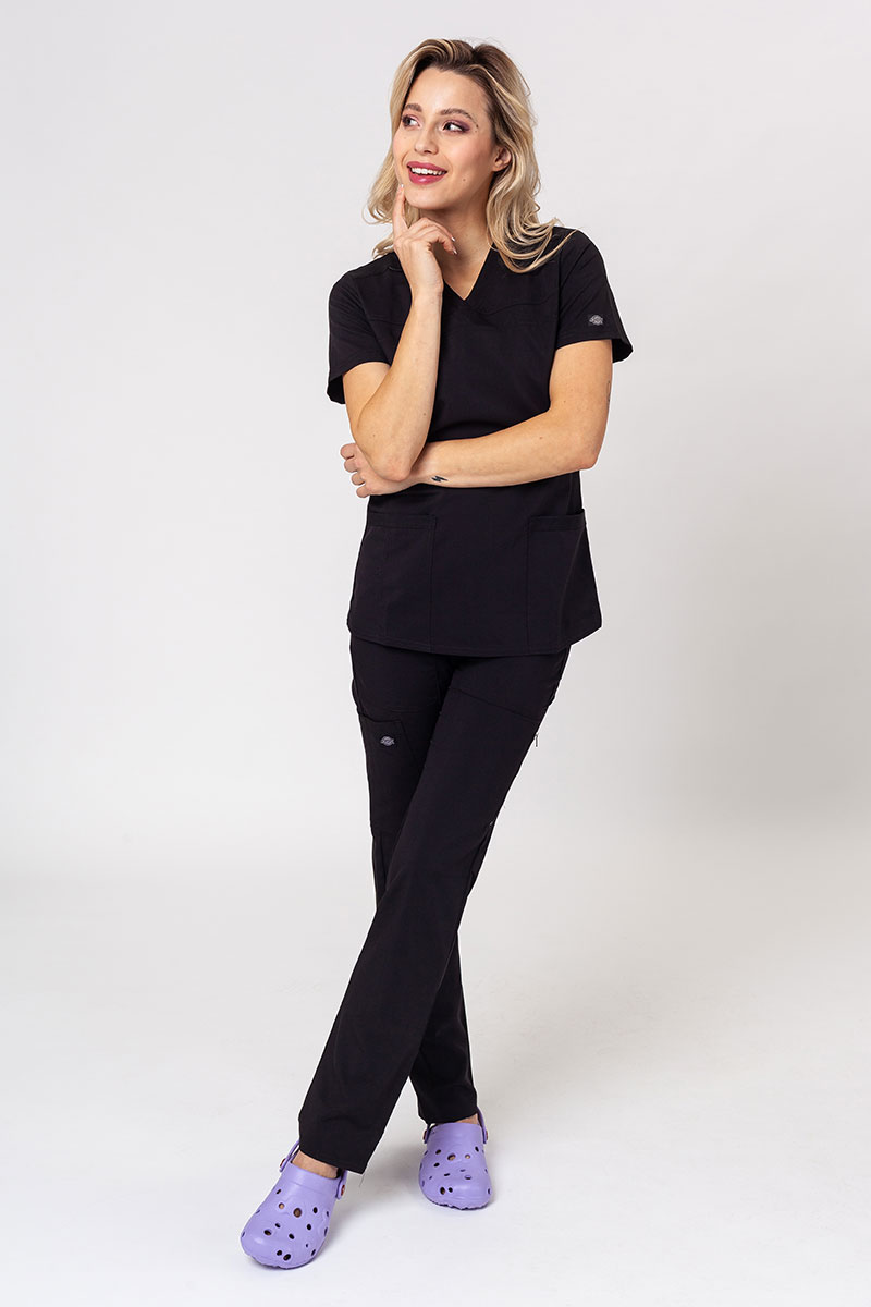 Lékařská dámská souprava Dickies Balance (bluza V-neck, spodnie Mid Rise) černá