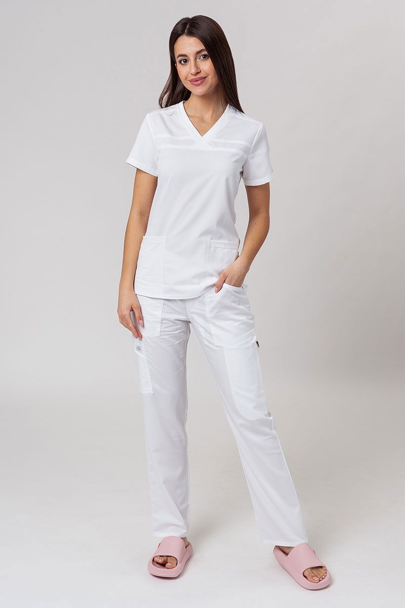 Lékařská dámská souprava Dickies Balance (bluza V-neck, spodnie Mid Rise) bílá