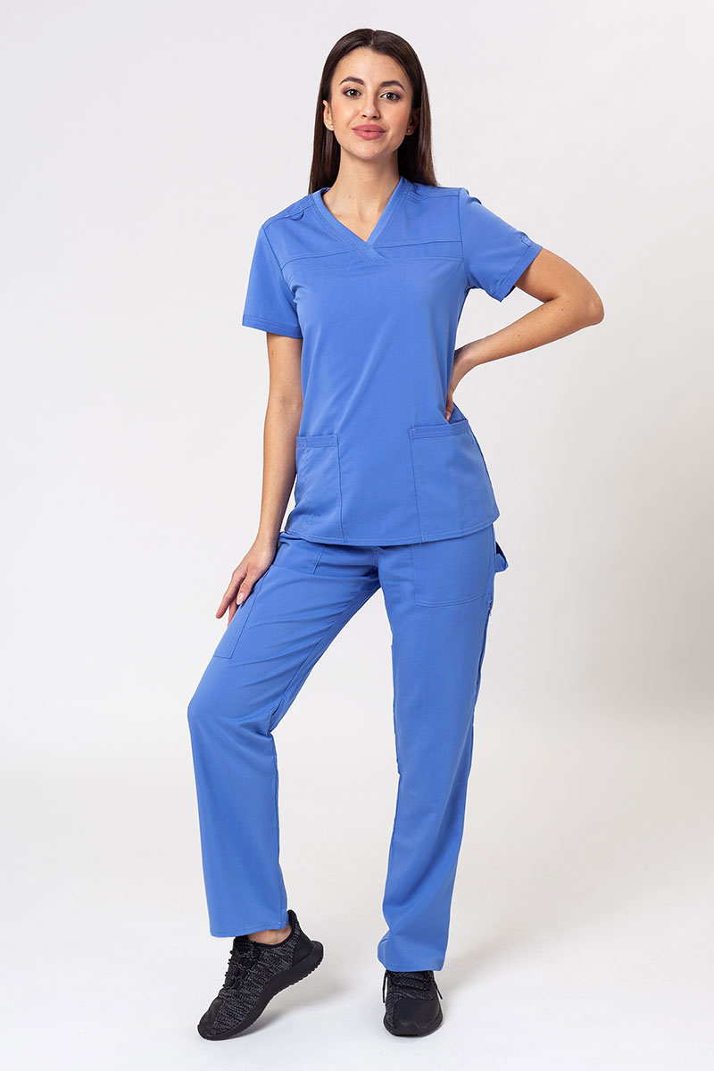 Lékařská dámská souprava Dickies Balance (bluza V-neck, spodnie Mid Rise) klasicky modrá