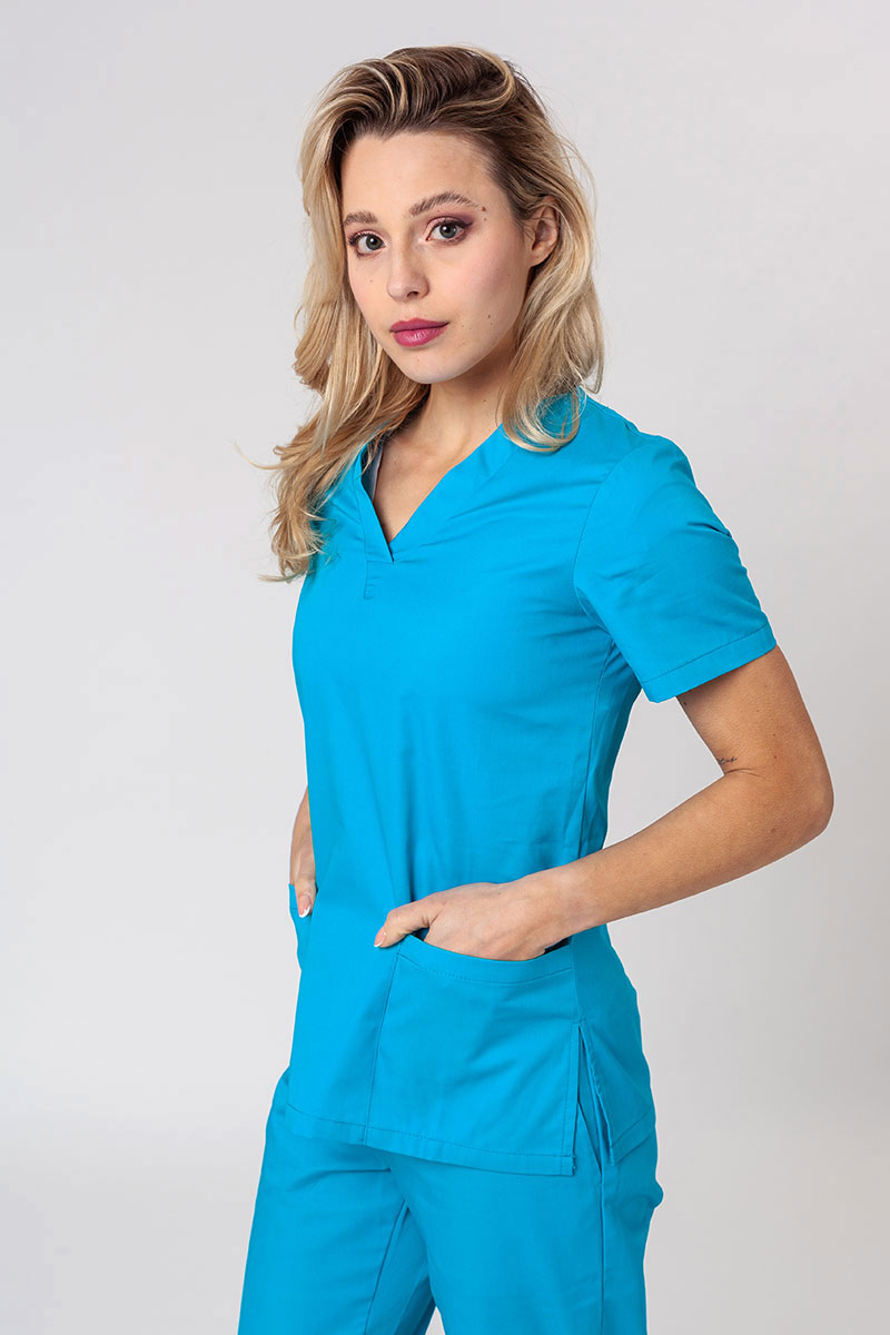 Lékařská dámská halena Sunrise Uniforms Basic Light tyrkysová