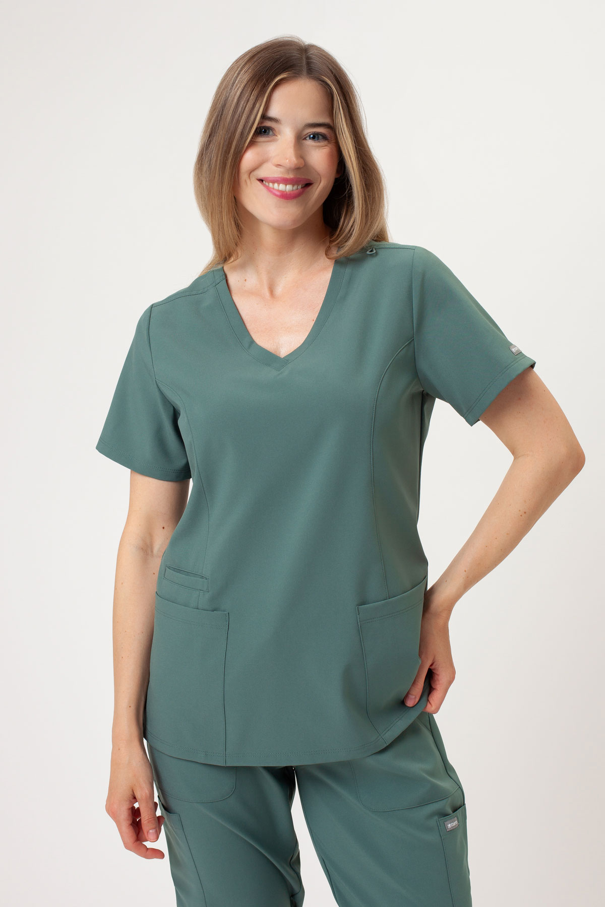 Lékařská dámská halena Maevn Momentum Double V-neck pastelově zelená