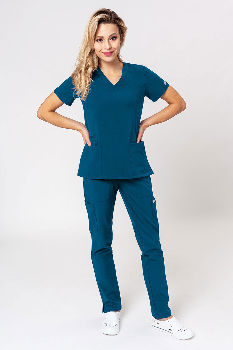 Lékařská dámská souprava Maevn Momentum (halena Double V–neck, kalhoty 6-pocket) karaibsky modrá