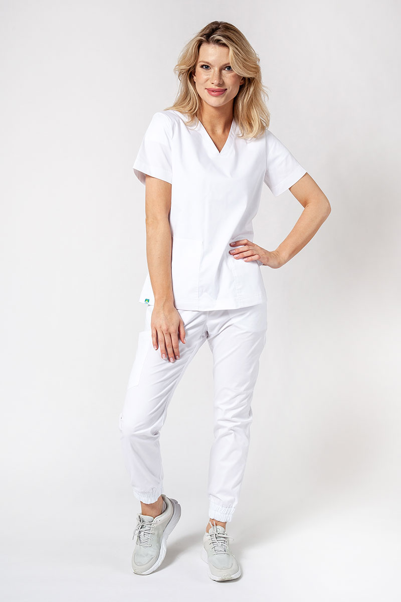 Dámska lékařská souprava Sunrise Uniforms Active III (halena Bloom, kalhoty Air) bílá