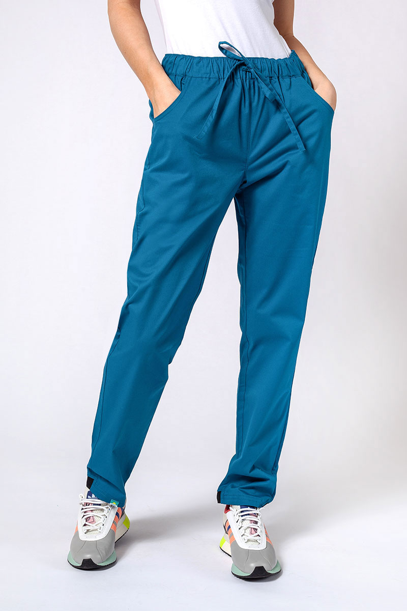 Dámské lékařské kalhoty Sunrise Uniforms Active Loose karaibsky modré