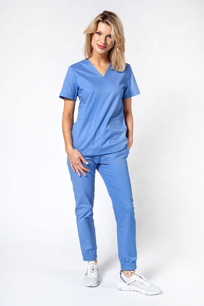 Dámska lékařská souprava Sunrise Uniforms Active III (halena Bloom, kalhoty Air) klasicky modrá