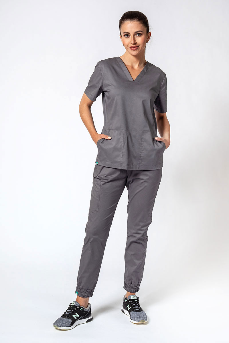 Dámska lékařská souprava Sunrise Uniforms Active III (halena Bloom, kalhoty Air) šedá