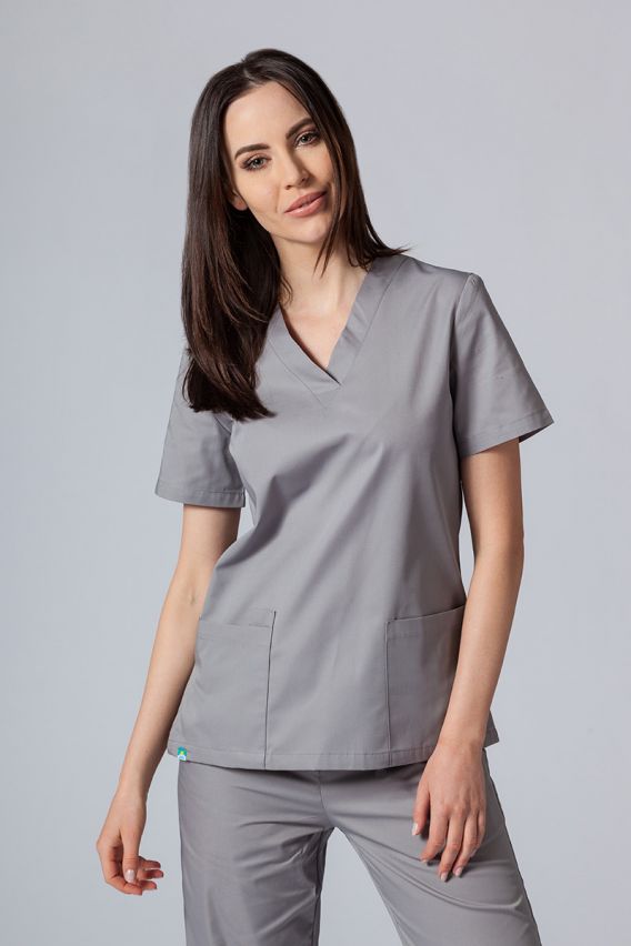 Lékařská dámská halena Sunrise Uniforms Basic Light šedá-1
