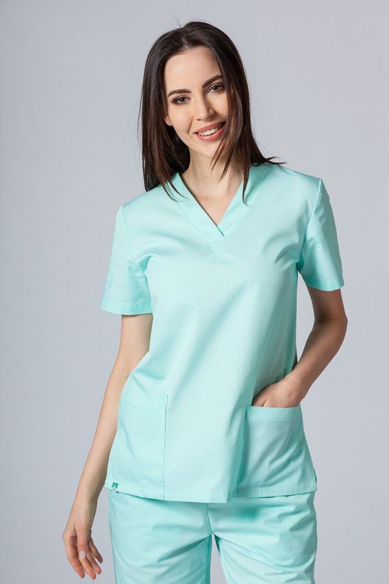 Lékařská dámská halena Sunrise Uniforms Basic Light mátová-1