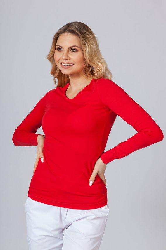 Dámské tričko Malfini Slim s dlouhým rukávem červené-1