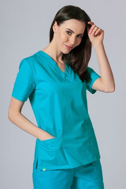 Lékařská dámská halena Sunrise Uniforms Basic Light tyrkysová Promo-1