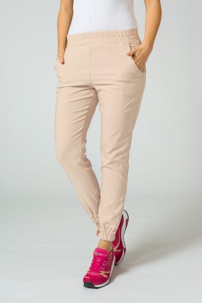PROMO Dámské lékařské kalhoty Sunrise Uniforms Premium Chill jogger béžové-1