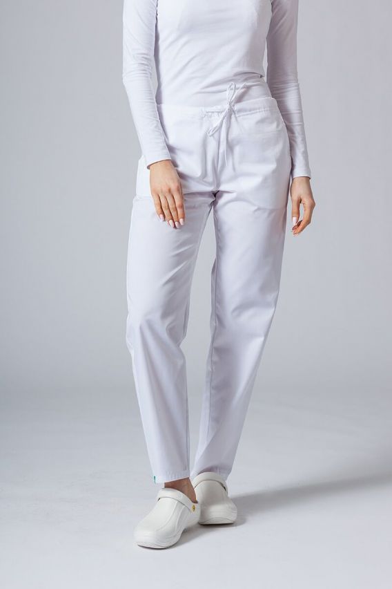 Dámské lékařské kalhoty Sunrise Uniforms Basic Regular bílé-1