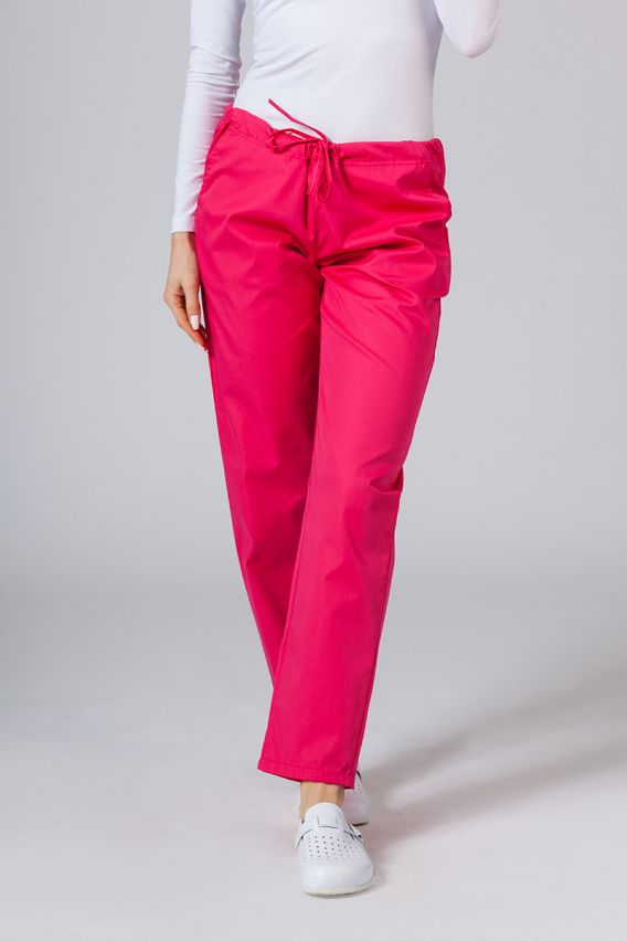 Dámské lékařské kalhoty Sunrise Uniforms Basic Regular malinové-1