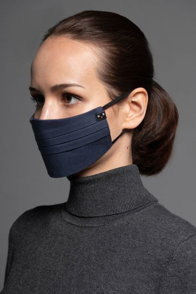 Ochranná maska, dvouvrstvá (100% bavlna), unisex, tmavě modrá-1
