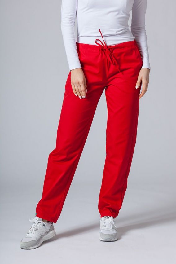 Univerzální lékařské kalhoty Sunrise Uniforms Basic Regular červené-1