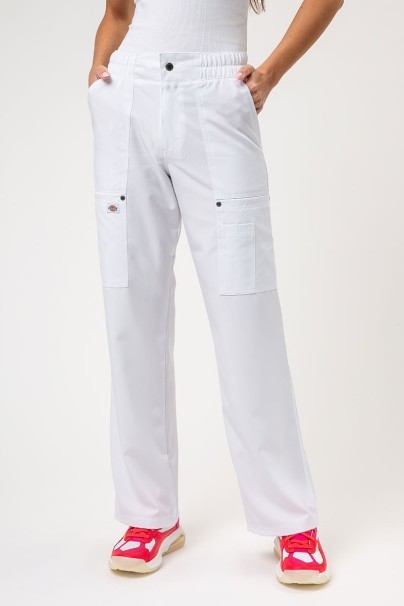 Dámské lékařské kalhoty Dickies EDS NXT Wide Leg bílé-1