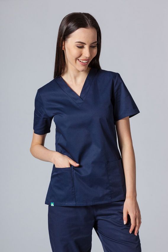 Lékařská dámská halena Sunrise Uniforms Basic Light námořnická modř-1