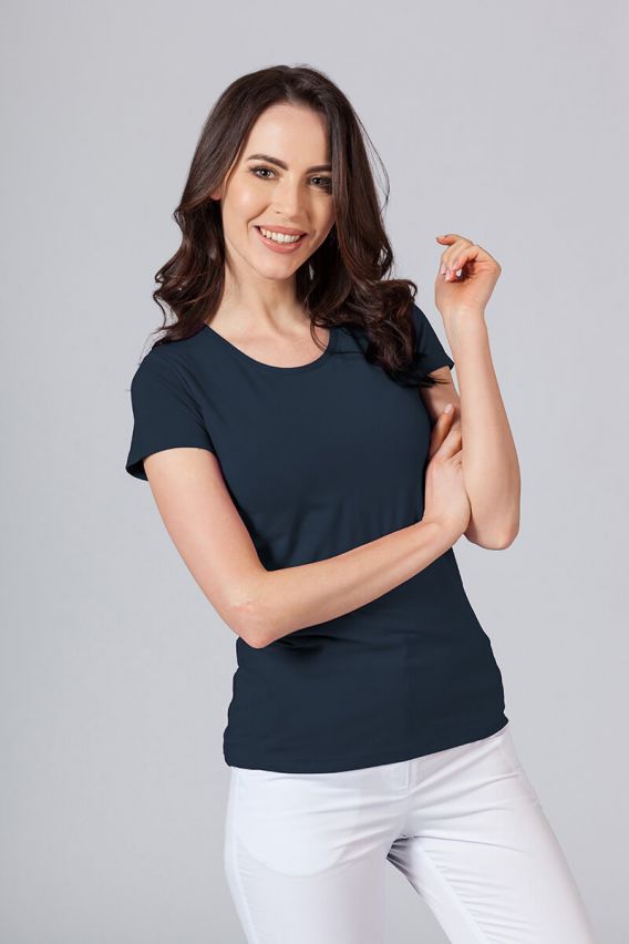 Dámské tričko Malfini Glance s krátkým rukávem námořnická modř-1