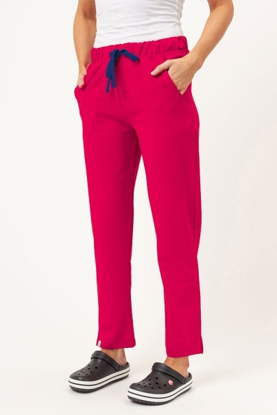 Dámské lékařské kalhoty Sunrise Uniforms Premium Pride malinové-1