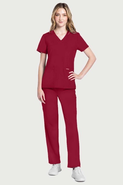 Dámská lékařská souprava Cherokee Ultra (halena V-neck, Cargo kalhoty) červená-1