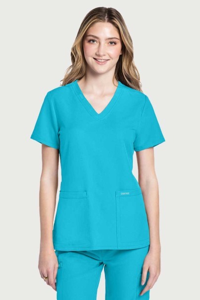 Dámská lékařská halena Cherokee Ultra V-neck Top tyrkysová-1