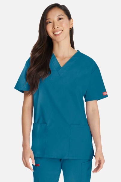 Lékařská dámská halena Dickies EDS Signature V-neck Top karaibsky modrá-1