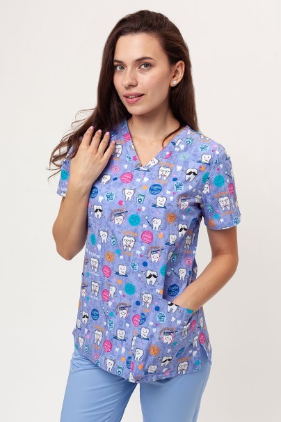 Dámská lékařská halena Cherokee Prints V-neck Dental Affirmations-1