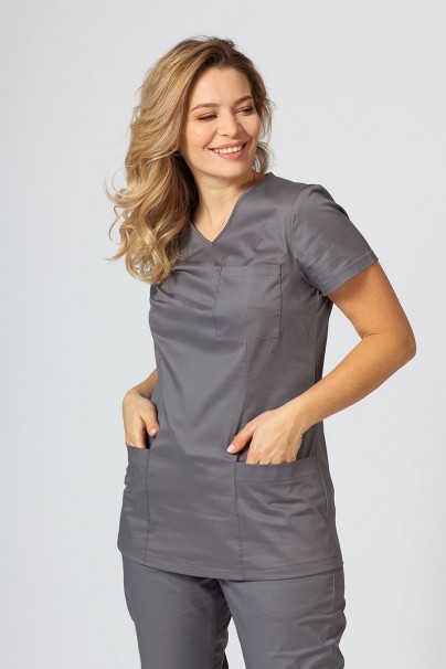Dámská lékařská halena Sunrise Uniforms Fit (elastická), šedá-1
