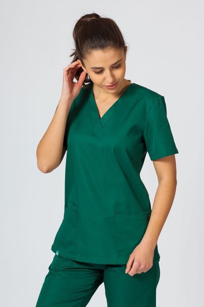 Lékařská dámská halena Sunrise Uniforms Basic Light tmavě zelená-1