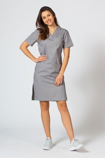 Lékařské jednoduché šaty Sunrise Uniforms tmavě šedé-1