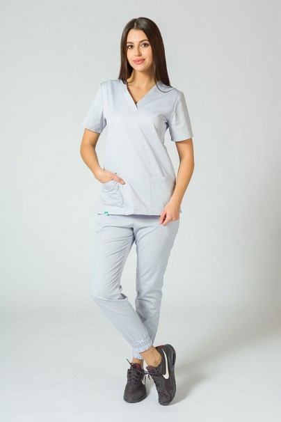 Lékařská souprava Sunrise Uniforms Basic Jogger světle šedá (s kalhotami Easy)-1
