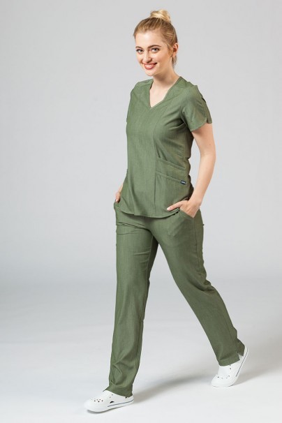 Lékařská souprava Adar Uniforms Yoga olivková (s halenou Modern - elastic)-1