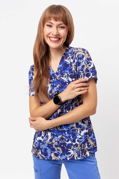 Dámská lékařská halena Sunrise Uniforms Prints Blue Abstract-1