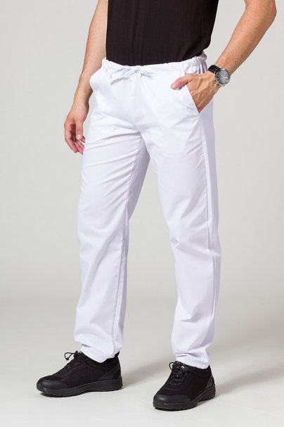Pánské lékařské kalhoty Sunrise Uniforms Basic Regular bílé-1
